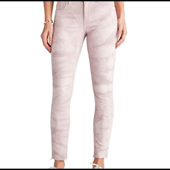 Sam Edelman Mid Rise Skinny Jeans Pink tie die NWT $128 - Picture 2 of 5